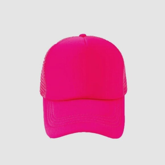 Adjustable Unisex Hot Pink Mesh Trucker Hat (SKU#0465) - Picture 3 of 4